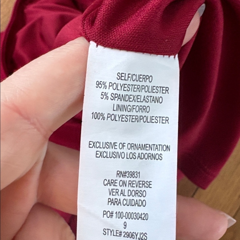 My Michelle Deep Red Maxi Skirt High Slit Size 9 - Picture 7 of 7
